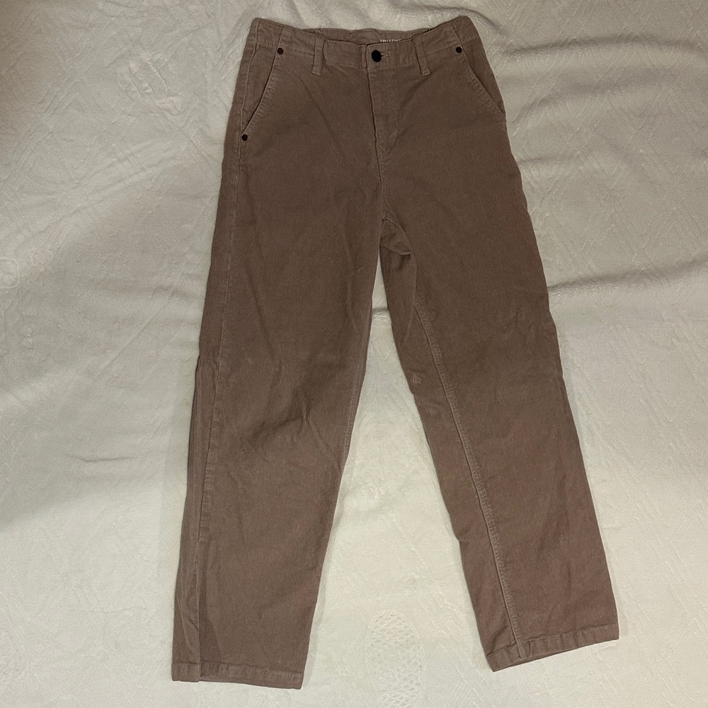 Volcom Women's Khaki Corduroy Wide Leg Pants